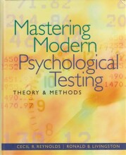 Samenvatting: Mastering Modern Psychological Testing : Theory & Methods | 9780205483501 | Cecil F Reynolds, et al Afbeelding van boekomslag