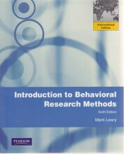 Samenvatting Introduction to behavioral research methods Afbeelding van boekomslag